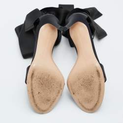 Pre Owned Gianvito Rossi Black Satin Gala Sandals Size 37.5