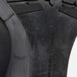 Pre Owned Gianvito Rossi Black Leather Tassel Wedge Pumps Size 37.5