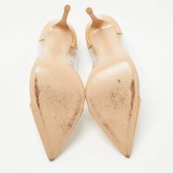 Pre Owned Gianvito Rossi Beige Patent Leather, PVC Plexi Pumps Size 41