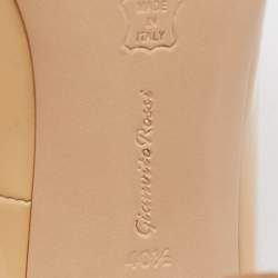 Pre Owned Gianvito Rossi Beige Patent Leather Ankle Strap Pointed Toe Pumps Size 40.5