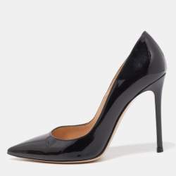 Pre Owned Gianvito Rossi Black Patent Leather Pointed Toe Pumps Size 38