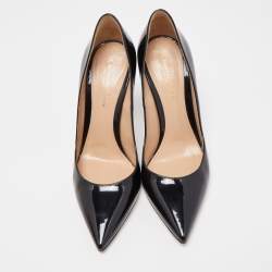 Pre Owned Gianvito Rossi Black Patent Leather Pointed Toe Pumps Size 38