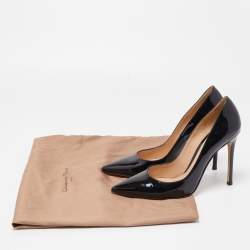 Pre Owned Gianvito Rossi Black Patent Leather Pointed Toe Pumps Size 38