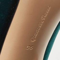 Gianvito Rossi Green Velvet Lorraine Mary Jane Pumps Size 36