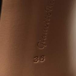 Pre Owned Gianvito Rossi Black Leather and PVC Slingback Pumps Size 36