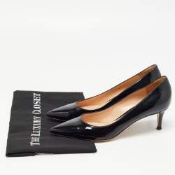 Pre Owned Gianvito Rossi Black Patent Leather Pointed Toe Pumps Size 38
