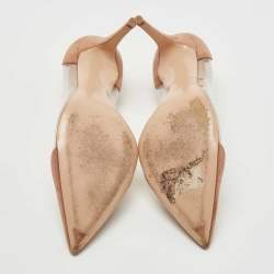 Pre Owned Gianvito Rossi Beige PVC And Suede Plexi Pumps Size 40