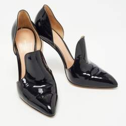 Pre Owned Gianvito Rossi Black Patent Leather Moret D'orsay Pumps Size 38