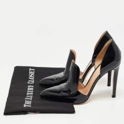 Pre Owned Gianvito Rossi Black Patent Leather Moret D'orsay Pumps Size 38