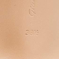 Pre Owned Gianvito Rossi Green Leather and Feather Anthea Sandals Size 38.5