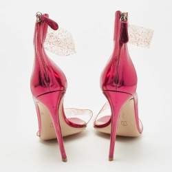 Pre Owned Gianvito Rossi Purple PVC and Leather Ankle Strap Sandals Size 40