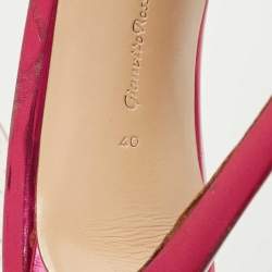 Pre Owned Gianvito Rossi Purple PVC and Leather Ankle Strap Sandals Size 40