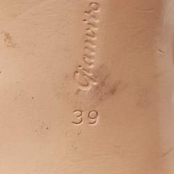 Pre Owned Gianvito Rossi Black Patent Leather Kim Ankle Wrap Sandals Size 39