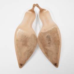 Pre Owned Gianvito Rossi White Leather Pointed Toe Pumps Size 39.5