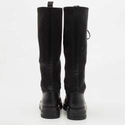 Pre Owned Gianvito Rossi Black Leather Martis Lace Up Boots Size 39.5 