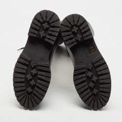 Pre Owned Gianvito Rossi Black Leather Martis Lace Up Boots Size 39.5 