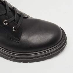 Pre Owned Gianvito Rossi Black Leather Martis Lace Up Boots Size 39.5 