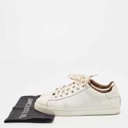 Gianvito Rossi White Leather Low Top Sneakers Size 38.5