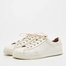 Gianvito Rossi White Leather Low Top Sneakers Size 38.5