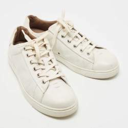 Gianvito Rossi White Leather Low Top Sneakers Size 38.5