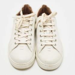 Gianvito Rossi White Leather Low Top Sneakers Size 38.5