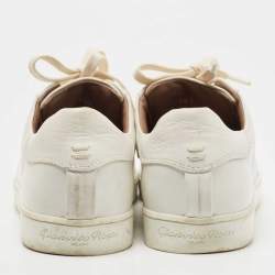 Gianvito Rossi White Leather Low Top Sneakers Size 38.5