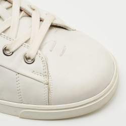 Gianvito Rossi White Leather Low Top Sneakers Size 38.5