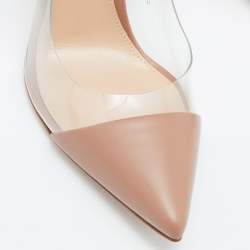 Pre Owned Gianvito Rossi Brown Leather and PVC Plexi Pumps Size 36