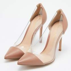 Pre Owned Gianvito Rossi Brown Leather and PVC Plexi Pumps Size 36