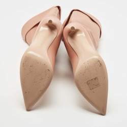 Pre Owned Gianvito Rossi Blush Pink Leather Knee Length Pointed Toe Boots Size 39