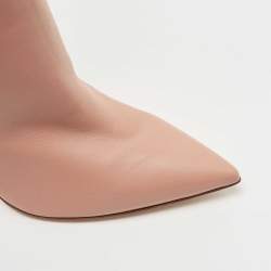Pre Owned Gianvito Rossi Blush Pink Leather Knee Length Pointed Toe Boots Size 39