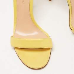 Pre Owned Gianvito Rossi Yellow Leather Portofino Ankle Strap Sandals Size 38