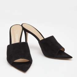 Pre Owned Gianvito Rossi Black Suede Alisia Slide Sandals Size 41