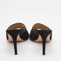 Pre Owned Gianvito Rossi Black Suede Alisia Slide Sandals Size 41