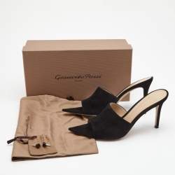 Pre Owned Gianvito Rossi Black Suede Alisia Slide Sandals Size 41