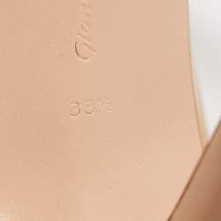 Pre Owned Gianvito Rossi Beige Leather Opera Twirl Ankle Wrap Sandals Size 38.5