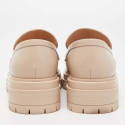 Pre Owned Gianvito Rossi Beige Leather Argo Loafers Size 35.5