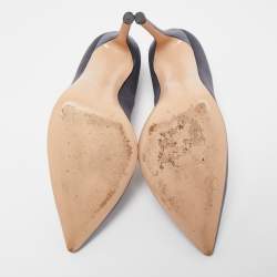Pre Owned Gianvito Rossi Grey Satin Gianvito Pumps Size 38