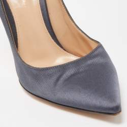 Pre Owned Gianvito Rossi Grey Satin Gianvito Pumps Size 38