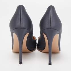 Pre Owned Gianvito Rossi Grey Satin Gianvito Pumps Size 38