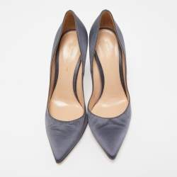 Pre Owned Gianvito Rossi Grey Satin Gianvito Pumps Size 38