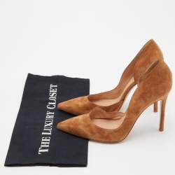 Pre Owned Gianvito Rossi Tan Suede Pointed Toe D'orsay Pumps Size 38