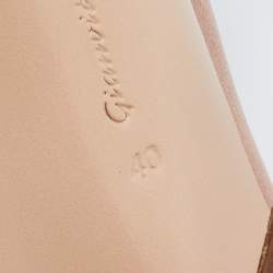 Pre Owned Gianvito Rossi Beige Satin Bow Open Toe Mules Size 40