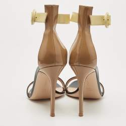 Pre Owned Gianvito Rossi Black Leather Portofino Ankle Cuff Sandals Size 39