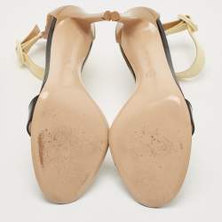 Pre Owned Gianvito Rossi Black Leather Portofino Ankle Cuff Sandals Size 39