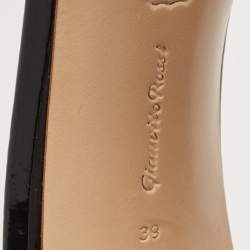 Pre Owned Gianvito Rossi Black Leather Portofino Ankle Cuff Sandals Size 39