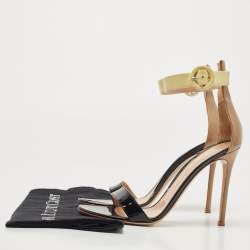 Pre Owned Gianvito Rossi Black Leather Portofino Ankle Cuff Sandals Size 39