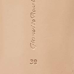 Pre Owned Gianvito Rossi Burgundy Leather Portofino Ankle Cuff Flat Sandals Size 39