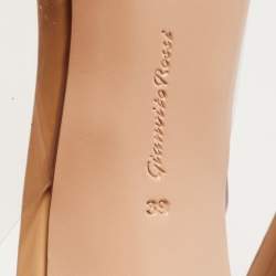 Pre Owned Gianvito Rossi Beige Leather and PVC Anise Pointed Toe Slingback Pumps Size 39