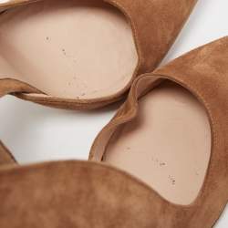 Pre Owned Gianvito Rossi Tan Suede D'orsay Pump Size 39.5